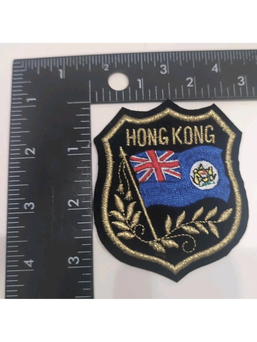 Vintage Hong Kong British Flag Embroidered Patch 80s 90s Pristine Condition NEW
